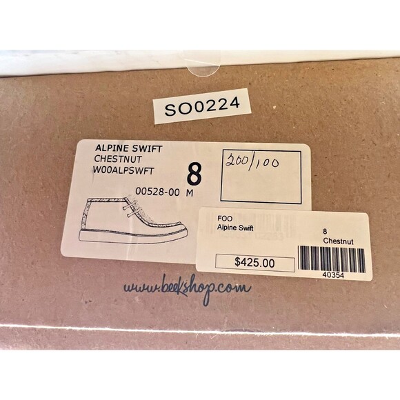 NIB $425 BEEK Alpine Swift Womens 8 Suede Shearling Ankle Boots Booties Chestnut - Picture 12 of 12